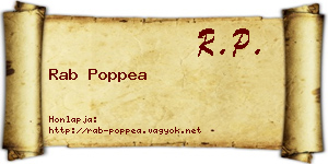Rab Poppea névjegykártya